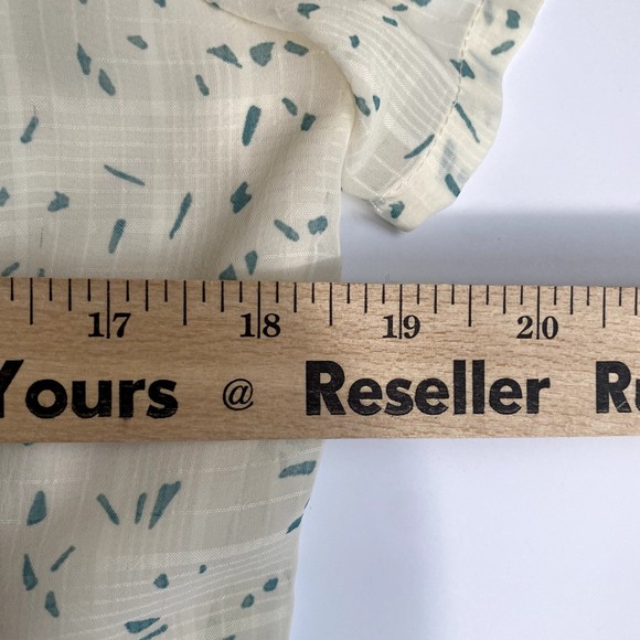 Mod Ref Maxi Button Up Dress Pattern Cream Blue Size Large - Picture 7 of 8